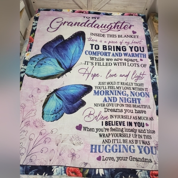 62- To My Granddaughter Motivational Blanket NWT - Picture 1 of 5